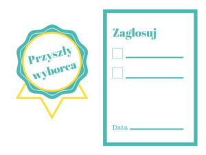 Wybory dla najmłodszych 1 zestaw dla małego wyborcy w kolorze, pastelowy