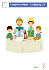 żydowska rodzina przy kolacji szabatowej