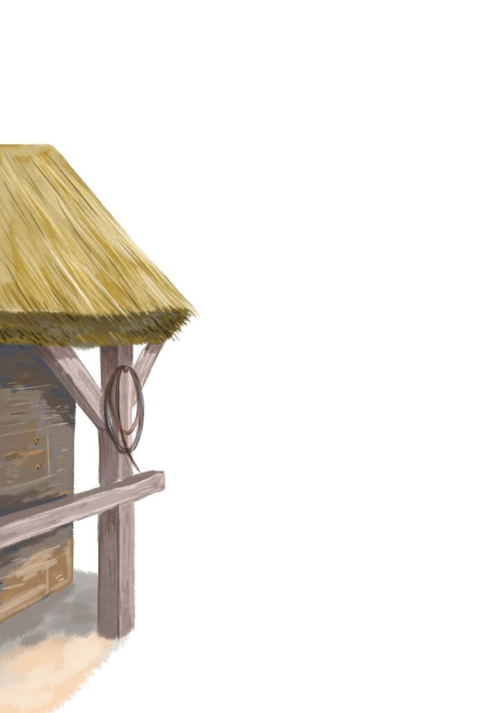 bajka podróż w czasie- chata ilustracja chata