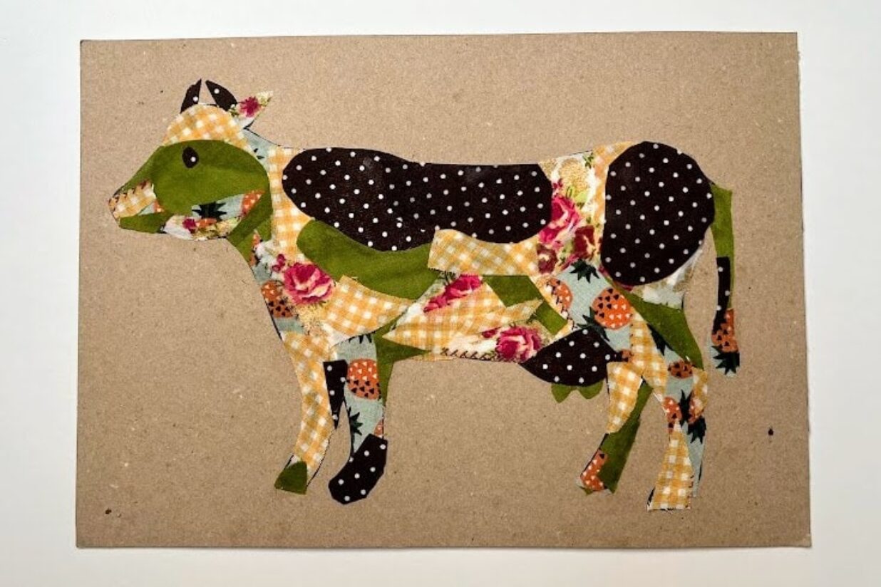 Krowa - praca plastyczna patchwork