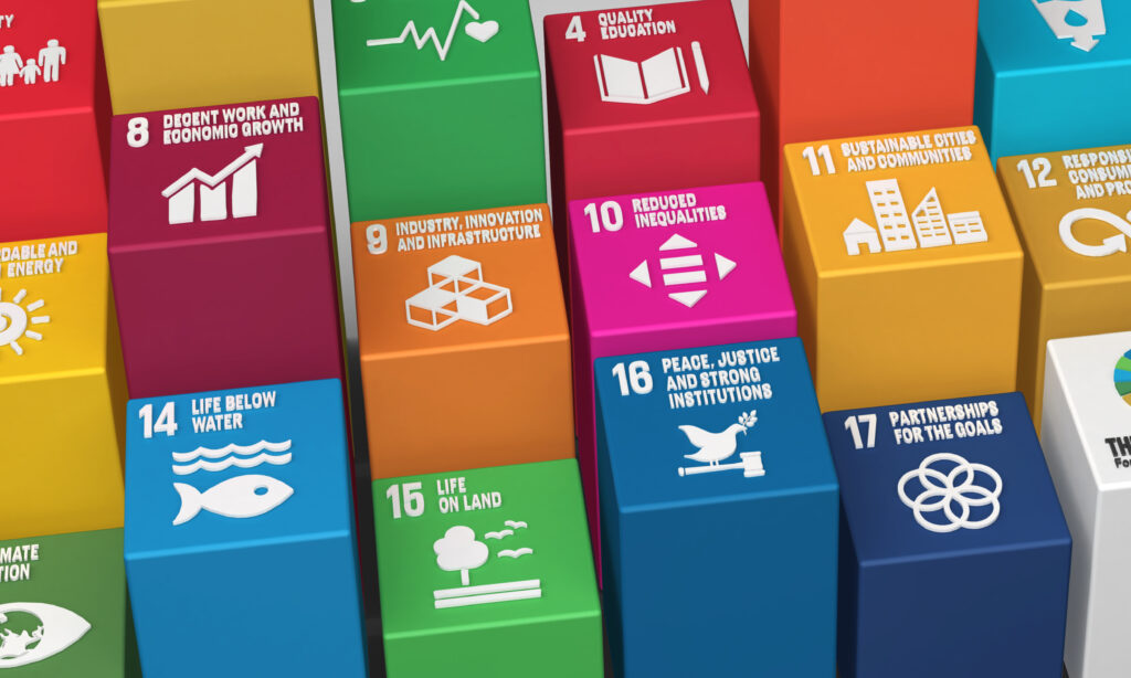 Sustainable Development Goals Blocks-3D Rendered Illustration SD AdobeStock 363792139