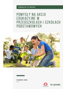 Coral & White Minimal Corporate Project Outline Report okładka dokumentu, na której kobieta pomaga sadzić dzieciom rośliny