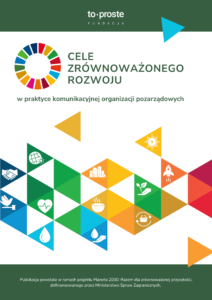 Strona tytułowa publikacji "Cele zr&oacute;wnoważonego rozwoju w praktyce komunikacyjnej organizacji pozarządowych"
