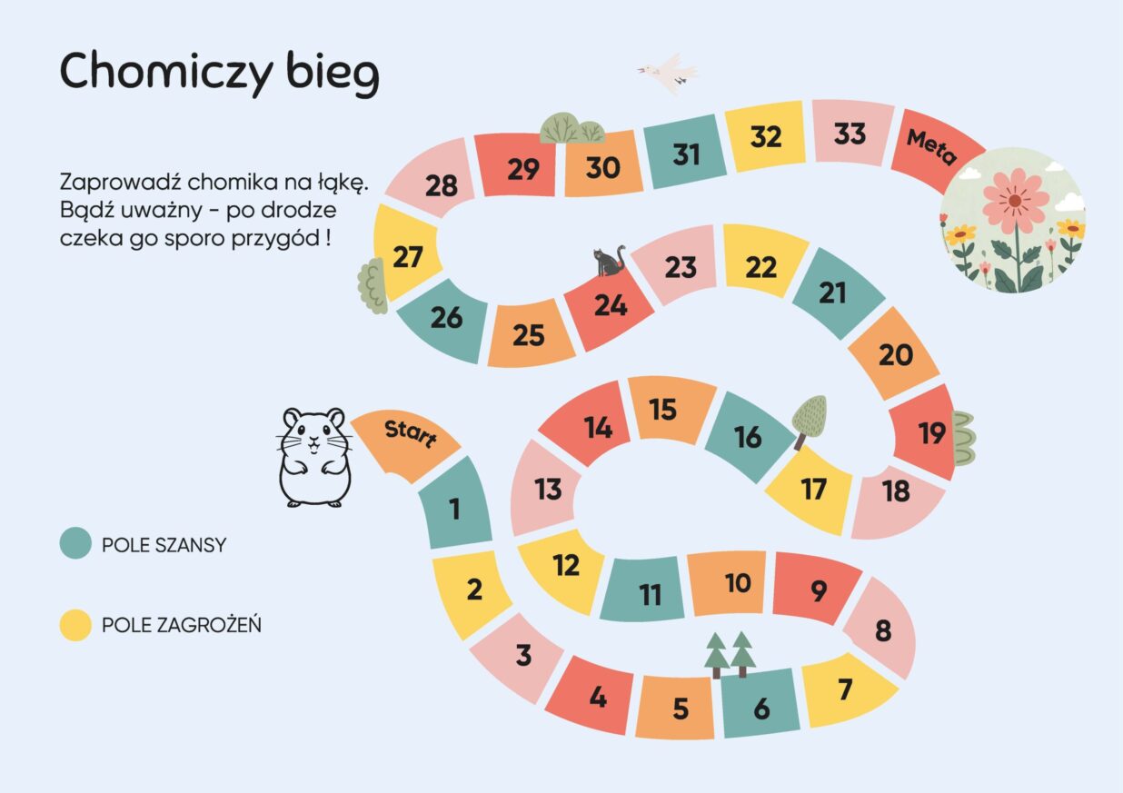 poglądowa grafika - pierwsza strona załącznika - plansza do gry